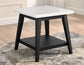 Vida, End Table, White Marble Top, Black