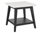 Vida, End Table, White Marble Top, Black