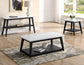 Vida, End Table, White Marble Top, Black