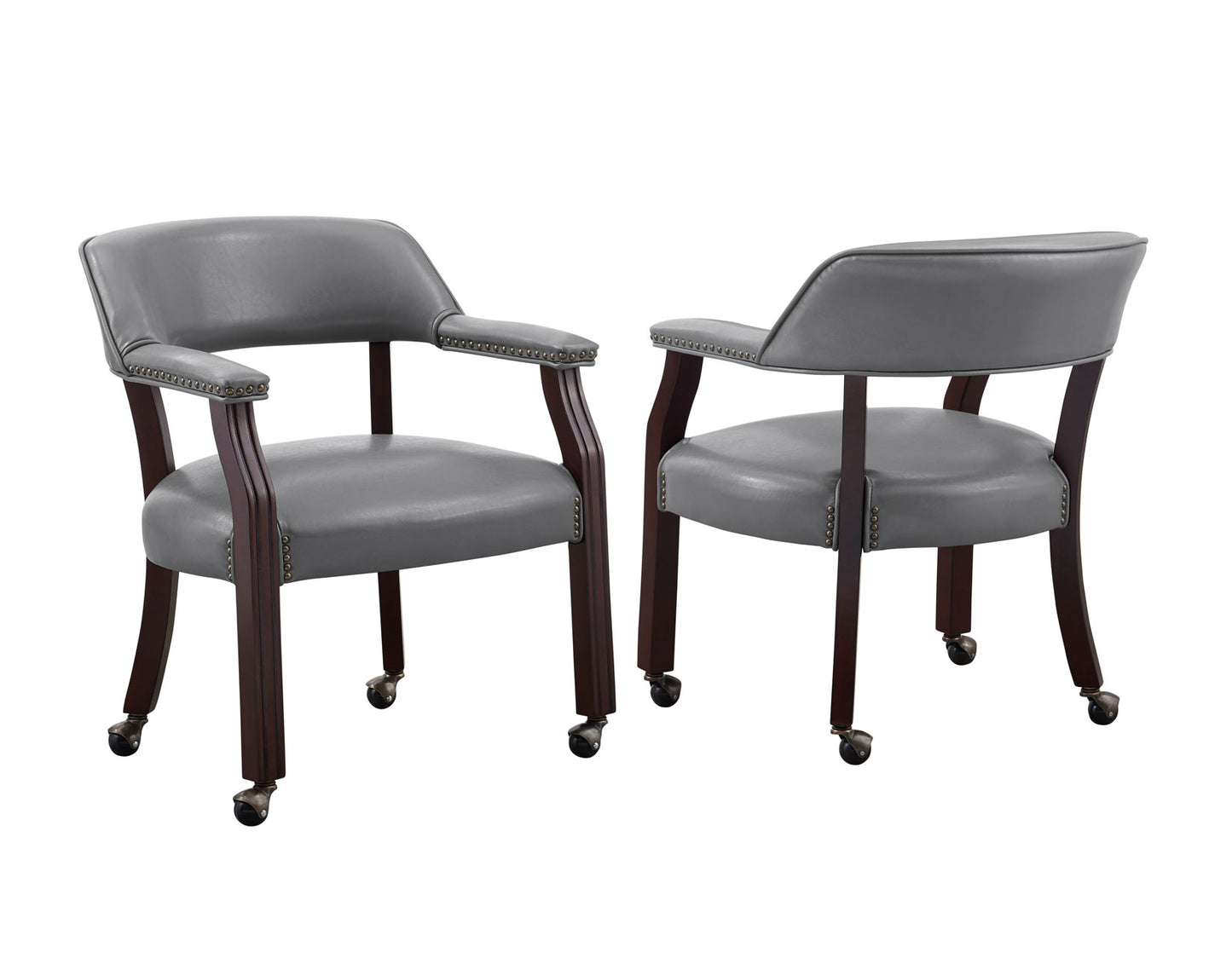 Tournament Arm Chair w/Casters, Gray