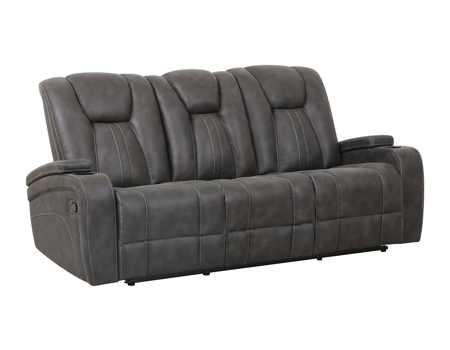 Marlow Sofa, Manual Reclining, Charcoal