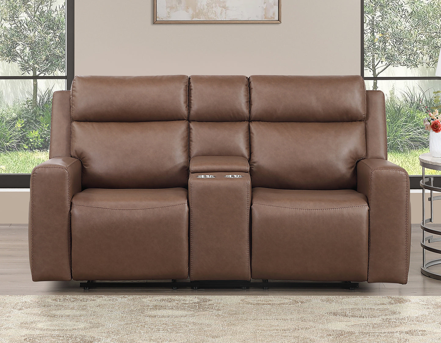 Barron Console Loveseat, Manual Reclining, Brown