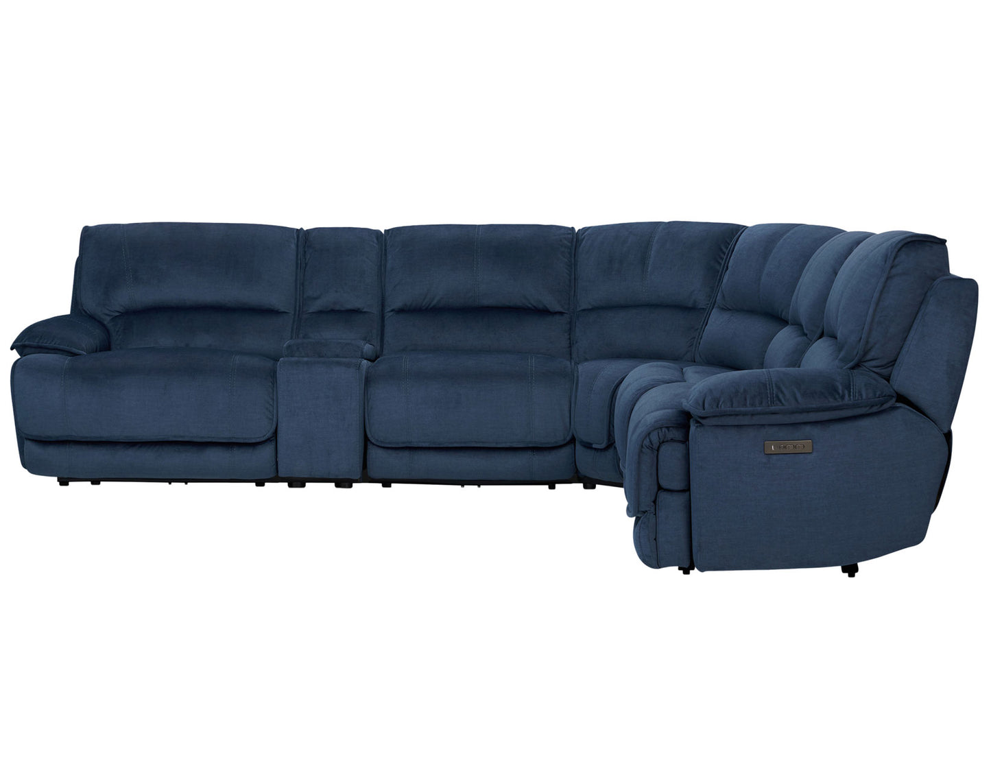 Olsen 6-Piece Sectional, Dual-Power Zero-Gravity Reclining, Indigo