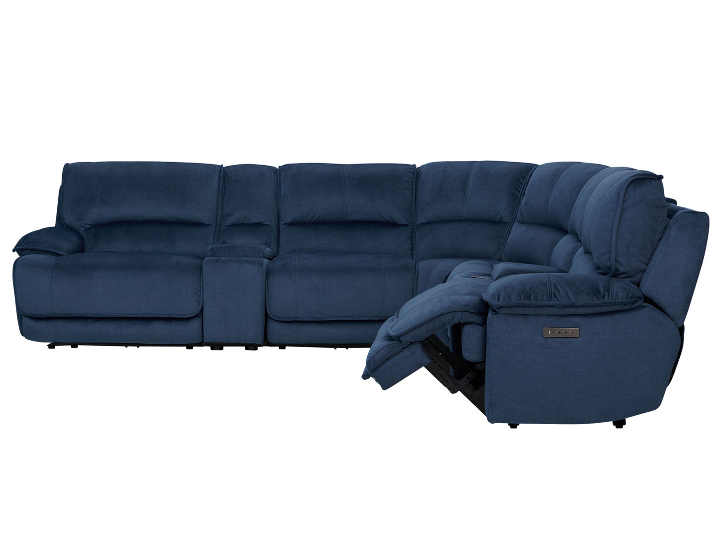 Olsen 6-Piece Sectional, Dual-Power Zero-Gravity Reclining, Indigo