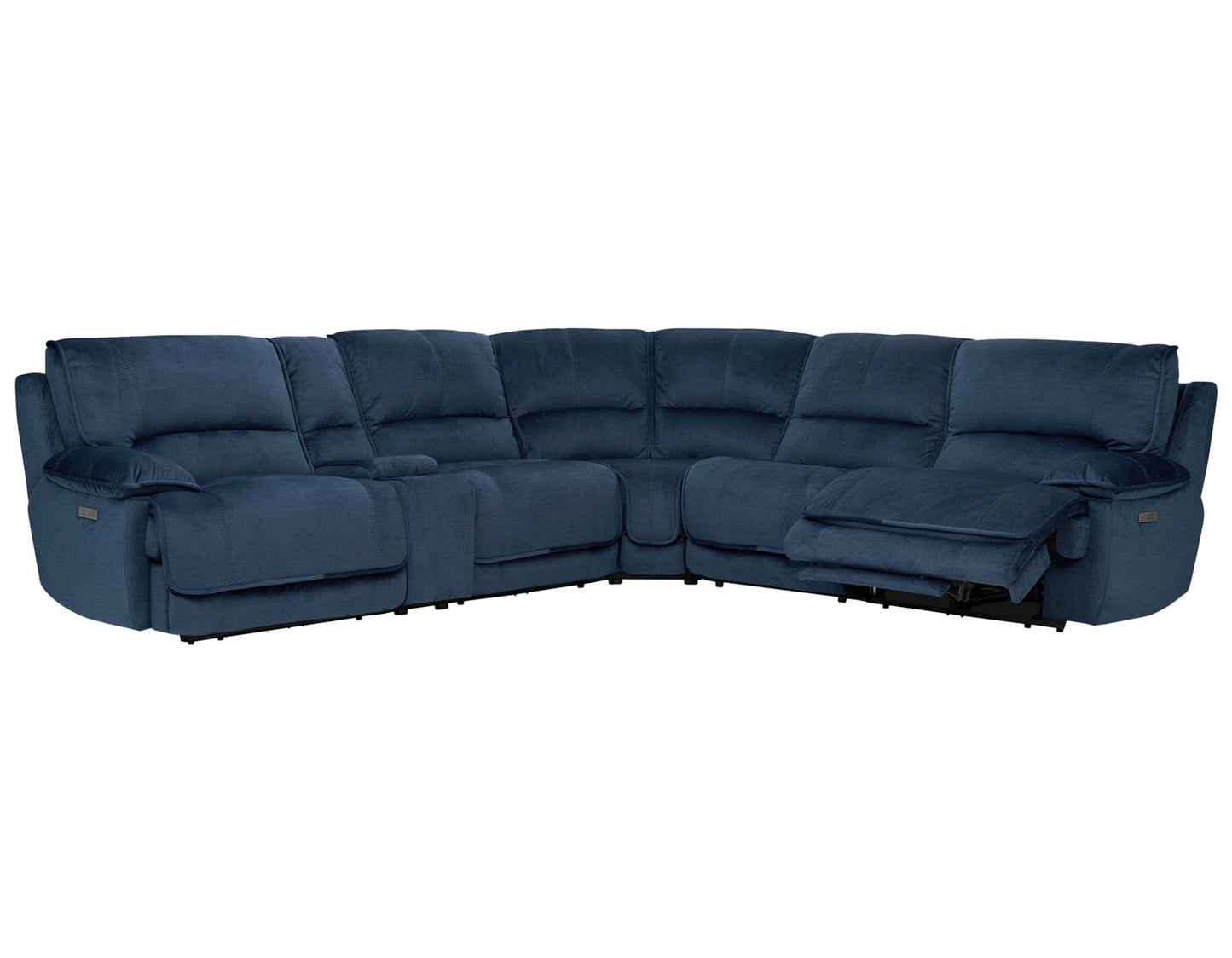 Olsen 6-Piece Sectional, Dual-Power Zero-Gravity Reclining, Indigo