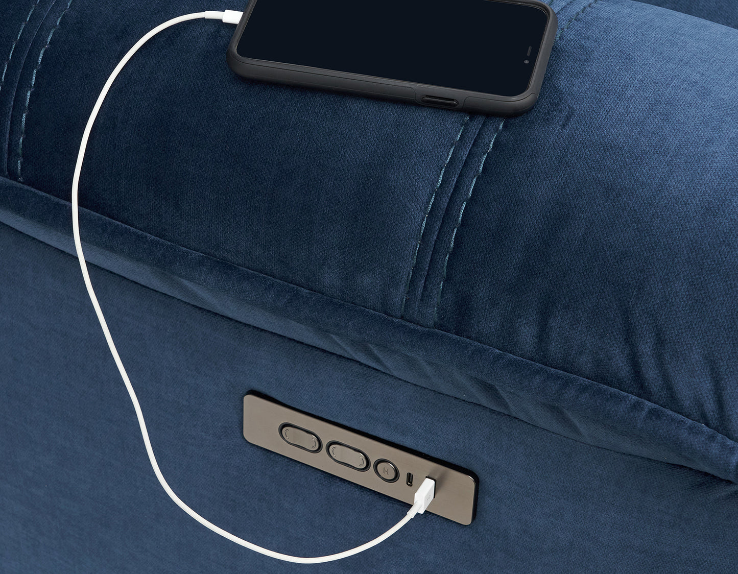 Olsen Sofa, Dual-Power Zero-Gravity Modular Reclining, Indigo