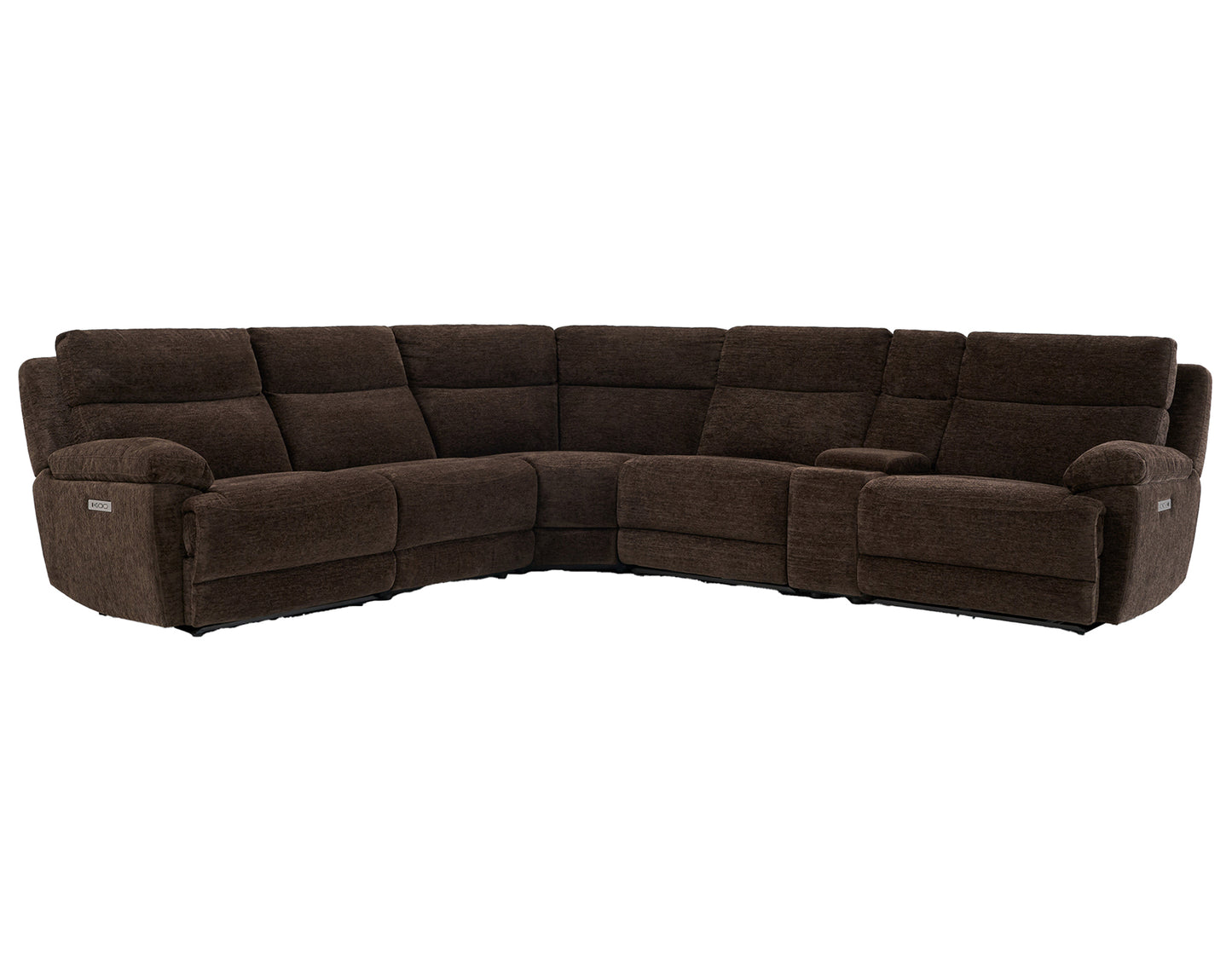Gatlin Dual-Power Brown Fabric 6-Piece Modular Reclining Sectional