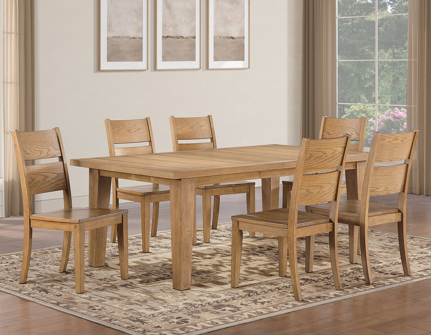 Sommerset 5-Piece 64-96″ Ladder Back Dining Set