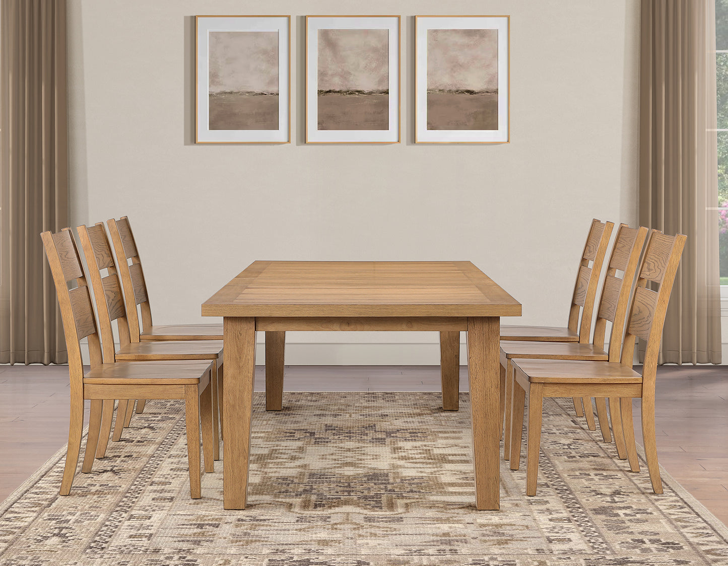 Sommerset 5-Piece 64-96″ Ladder Back Dining Set