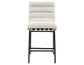 Nicco 24-inch Eggshell Polyester Fabric Counter Stool with Black Iron Base