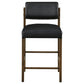 Kehoe Upholstered Counter Height Chair Black and Walnut (Set of 2)