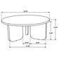 Jenna 3-piece Round Marble Top Coffee Table Set Brown
