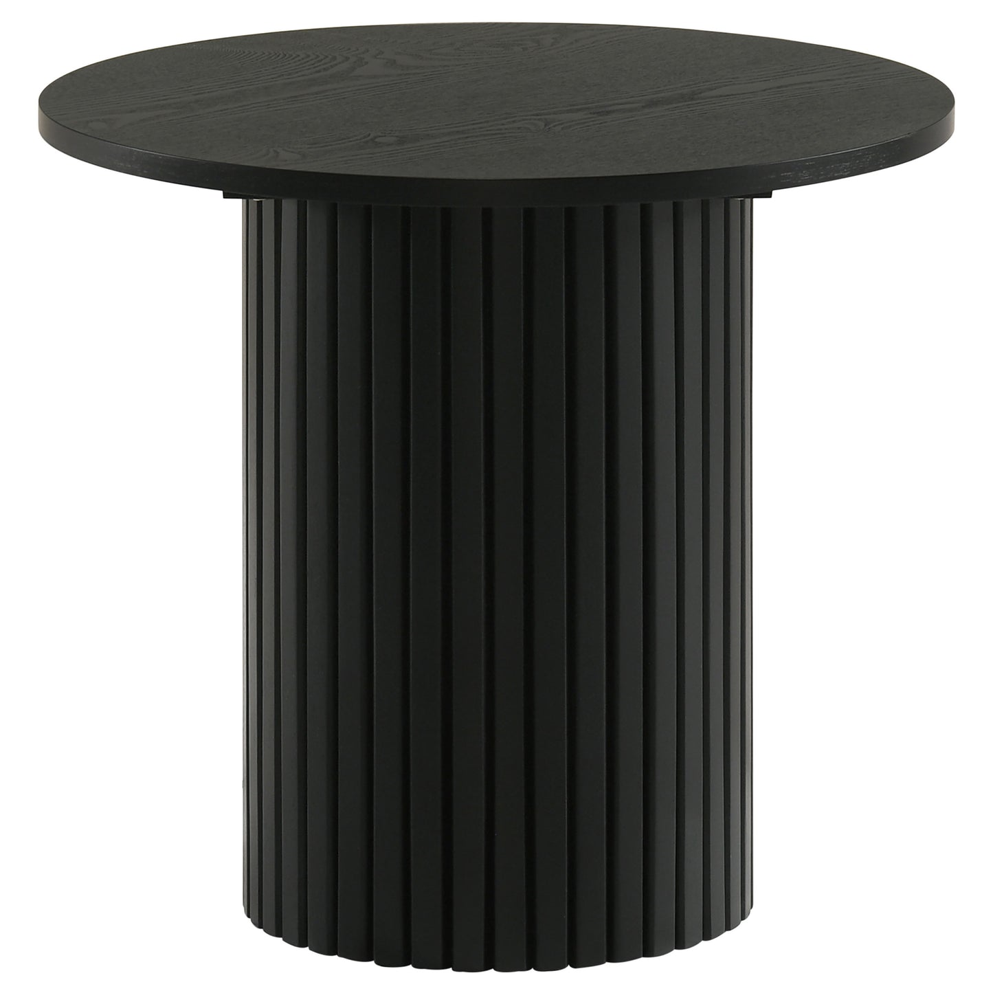 Hamlyn 3-piece Round Fluted Coffee and End Table Set Black
