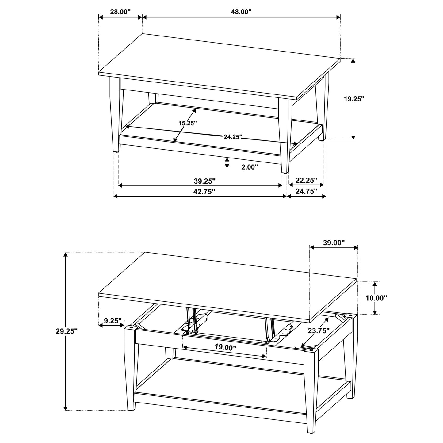 Lindenton 2-piece Wood Lift-Top Coffee and End Table Set Blonde