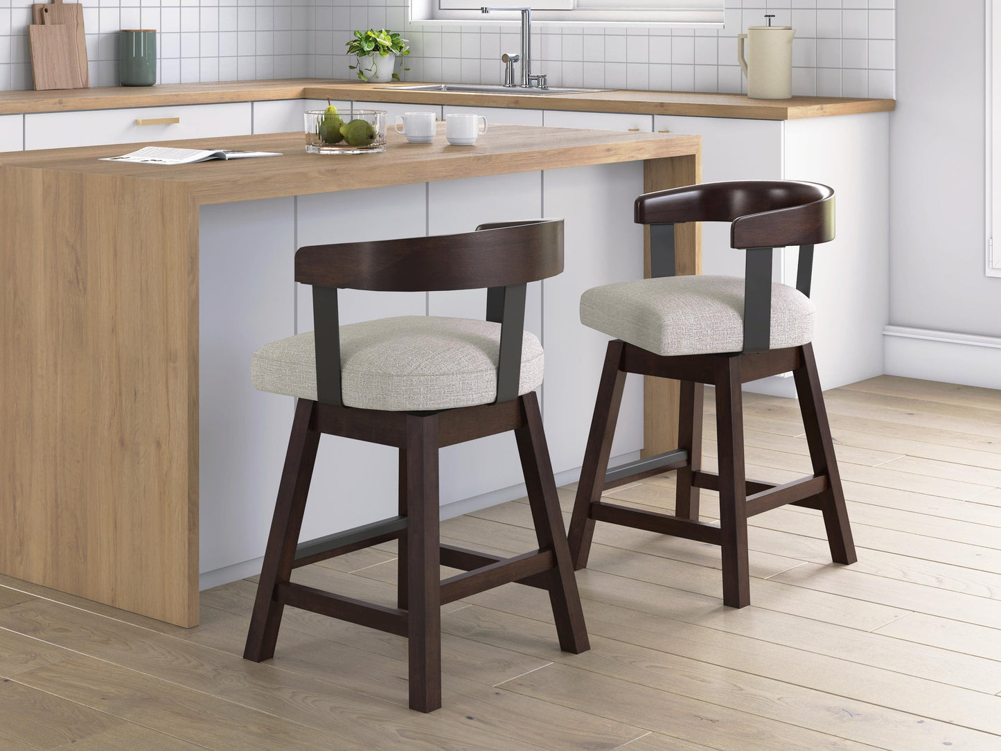 Ashley Express - Haddigan UPH Swivel Barstool (2/CN)