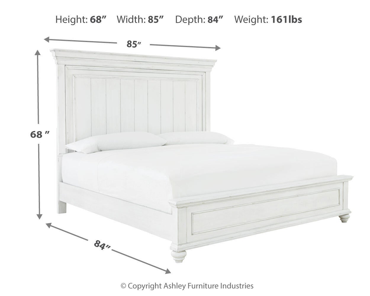 Kanwyn King Panel Bed with Mirrored Dresser