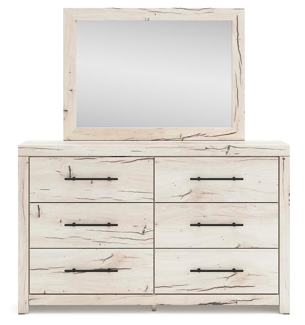 Lawroy King Panel Storage Bed, Dresser, Mirror and Nightstand