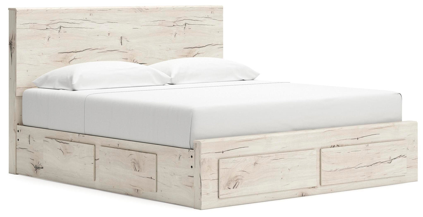 Lawroy King Panel Storage Bed, Dresser, Mirror, Chest and Nightstand