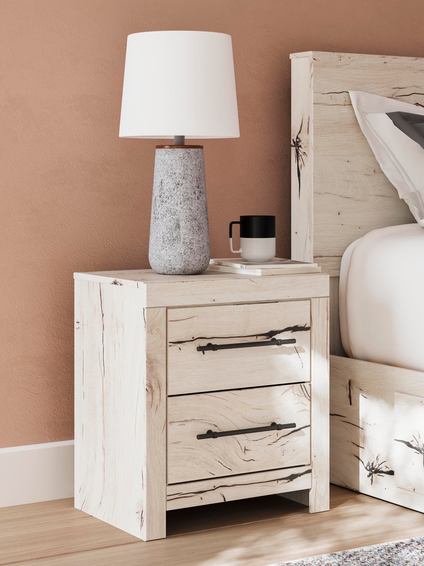Lawroy Queen Panel Bed with Storage, Dresser, Mirror and Nightstand