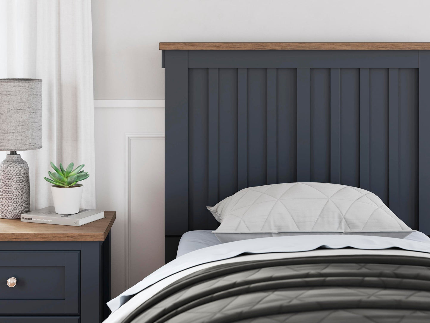 Landocken Twin Panel Bed, Dresser and Mirror