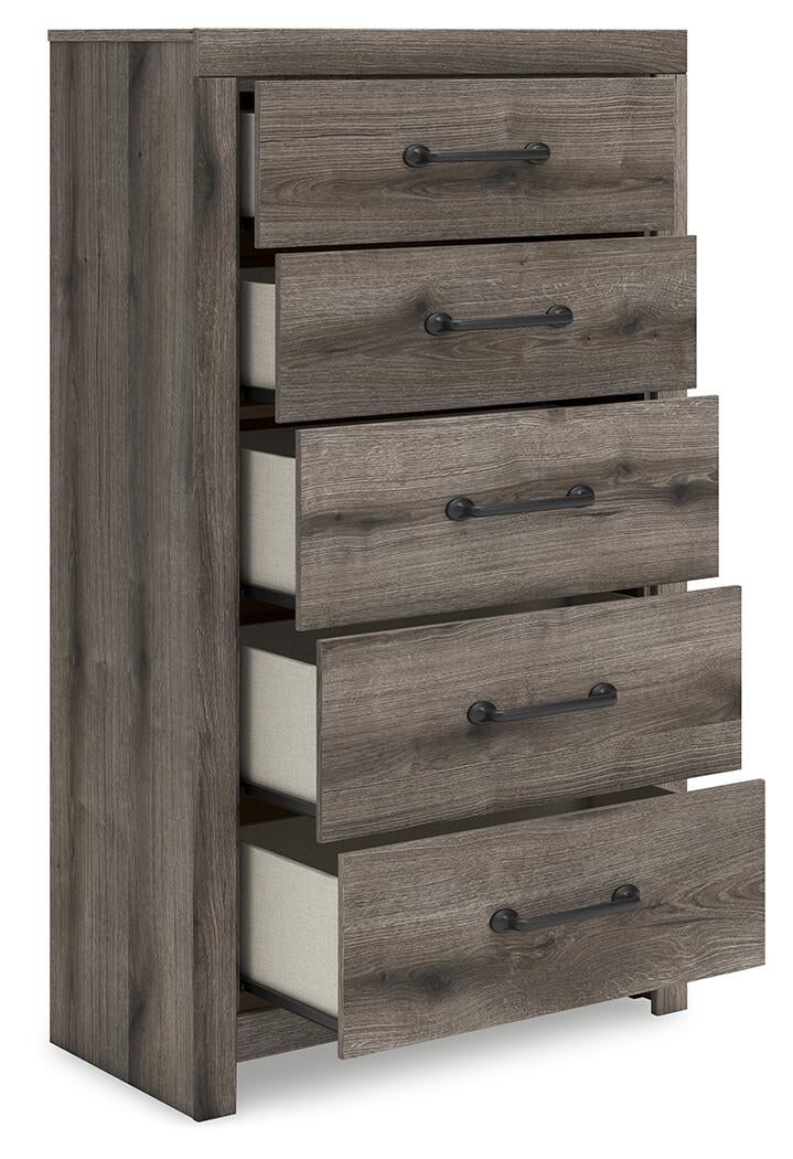 Graystorm Twin Panel Bed, Dresser, Mirror, Chest and Nightstand