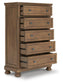 Feddinger California King Panel Bed with Mirrored Dresser, Chest and Nightstand