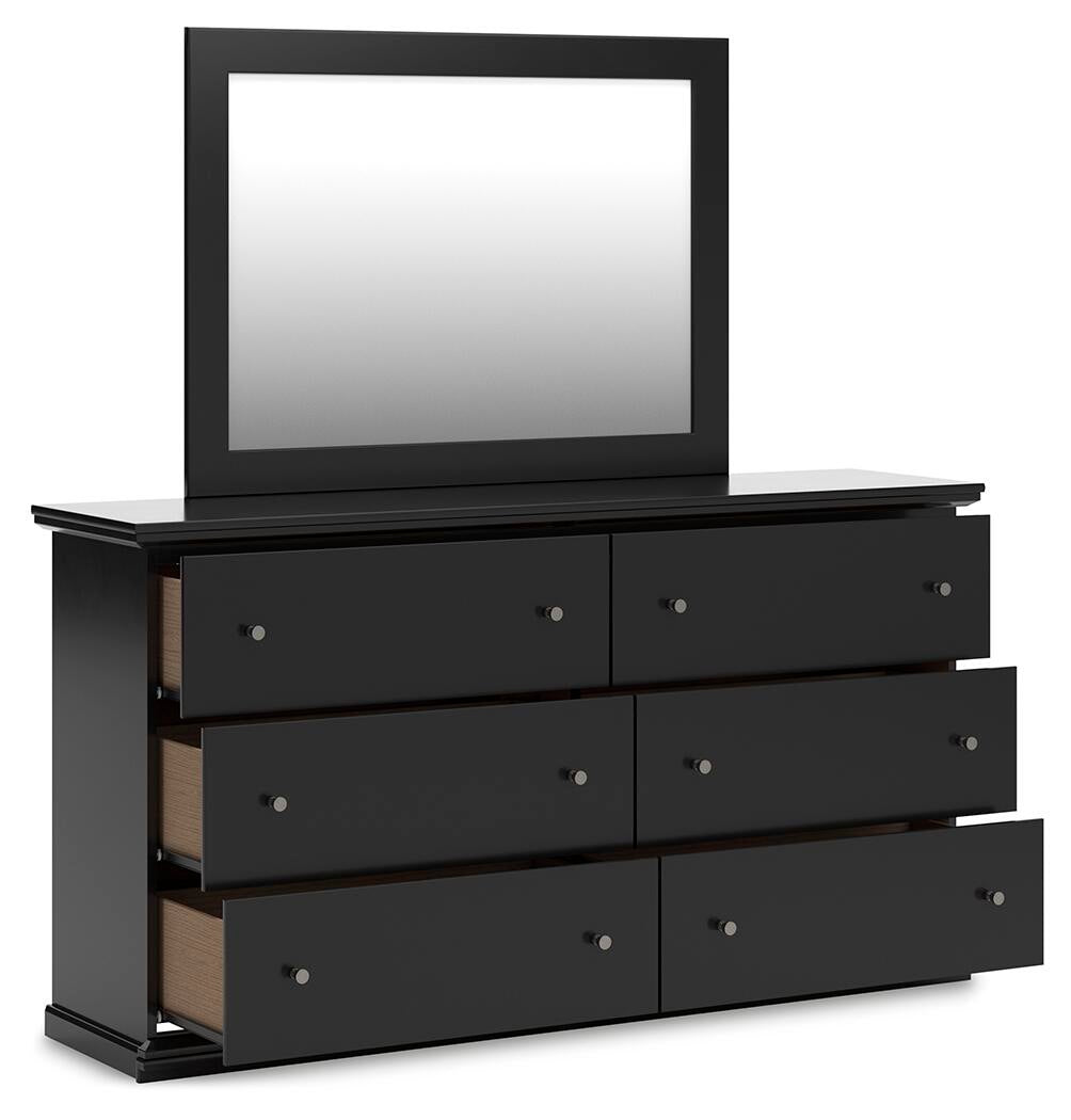Maribel King Panel Bed, Dresser, Mirror, Chest and Nightstand