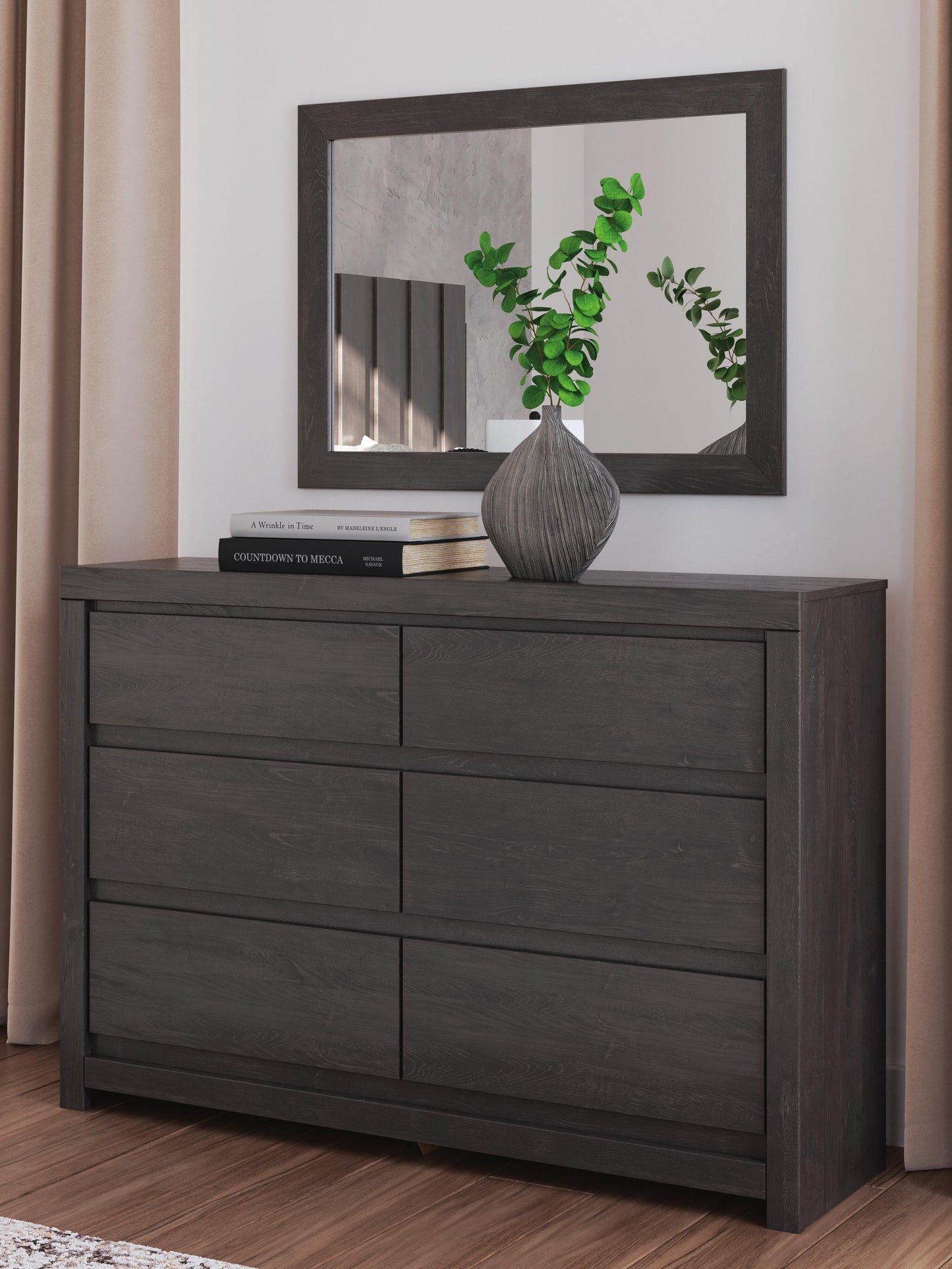 Fraluna King Panel Storage Bed, Dresser, Mirror and Nightstand