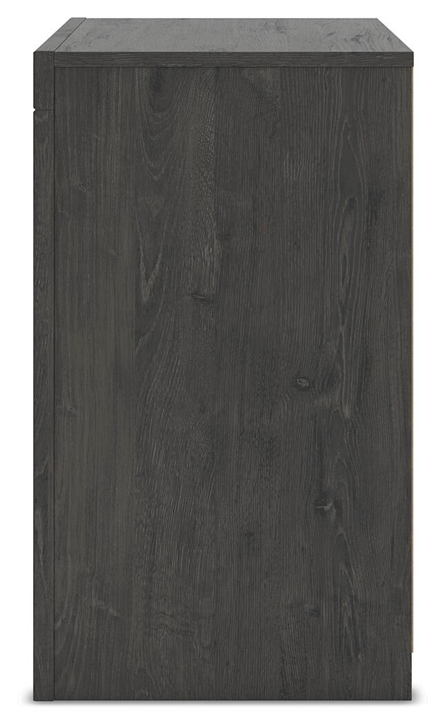 Fraluna King Panel Storage Bed, Dresser, Mirror and Nightstand