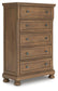 Feddinger Queen Storage Sleigh Bed with Mirrored Dresser, Chest and Nightstand