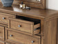 Feddinger Queen Storage Sleigh Bed with Mirrored Dresser, Chest and Nightstand
