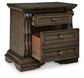 Maylee King Canopy Bed, Dresser, Mirror, Chest and Nightstand