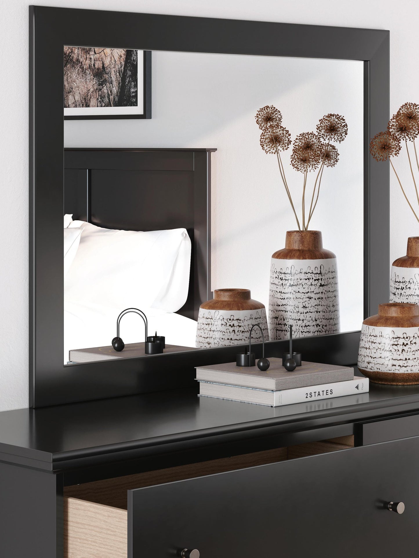Maribel Twin Panel Bed, Dresser, Mirror and Nightstand