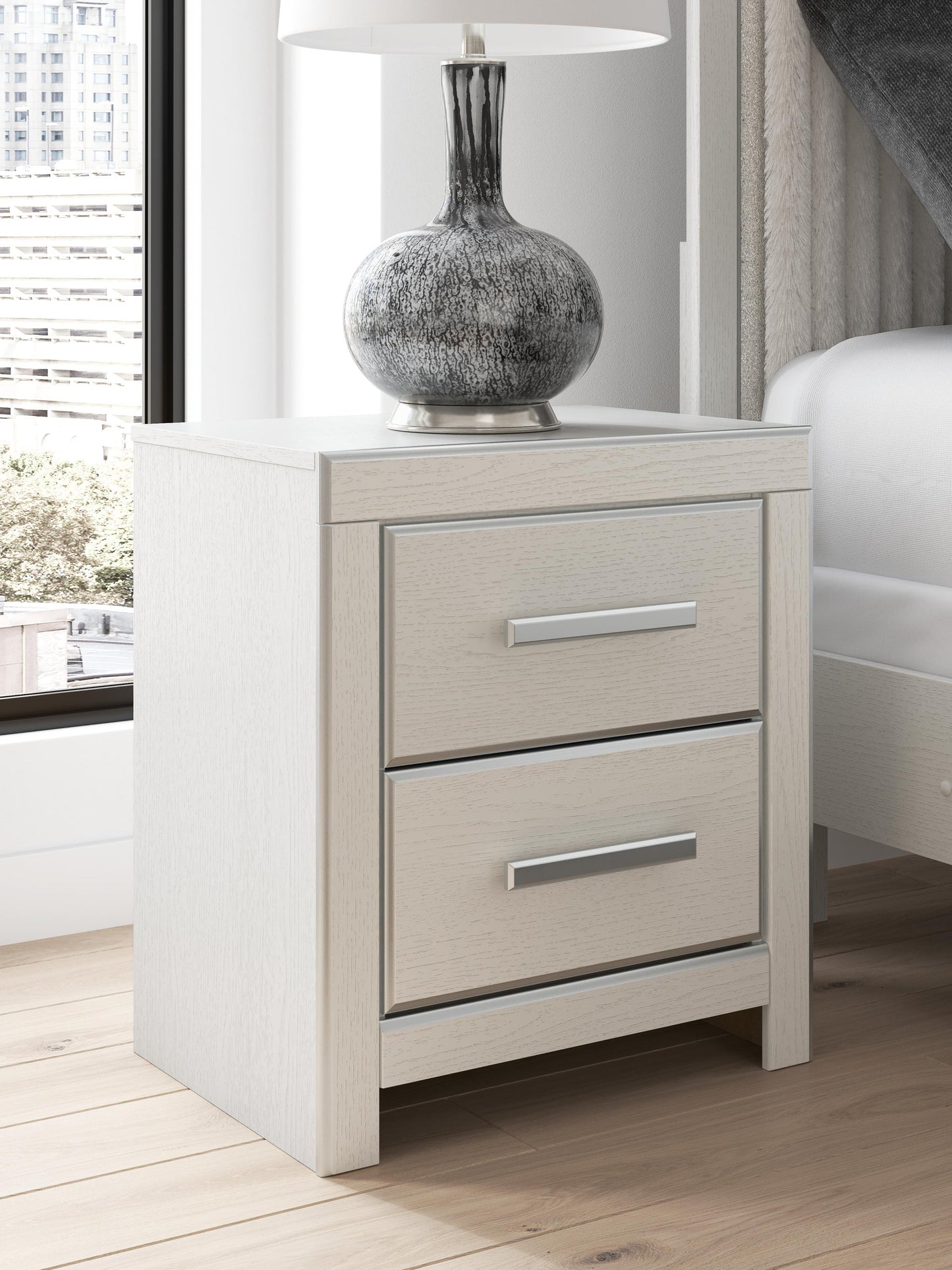 Zuraleus King Upholstered Panel Platform Bed, Dresser, Mirror, Chest and Nightstand