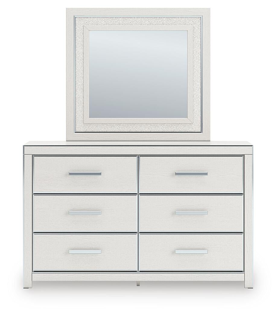 Zuraleus Queen Upholstered Panel Platform Storage Bed, Dresser, Mirror and Nightstand