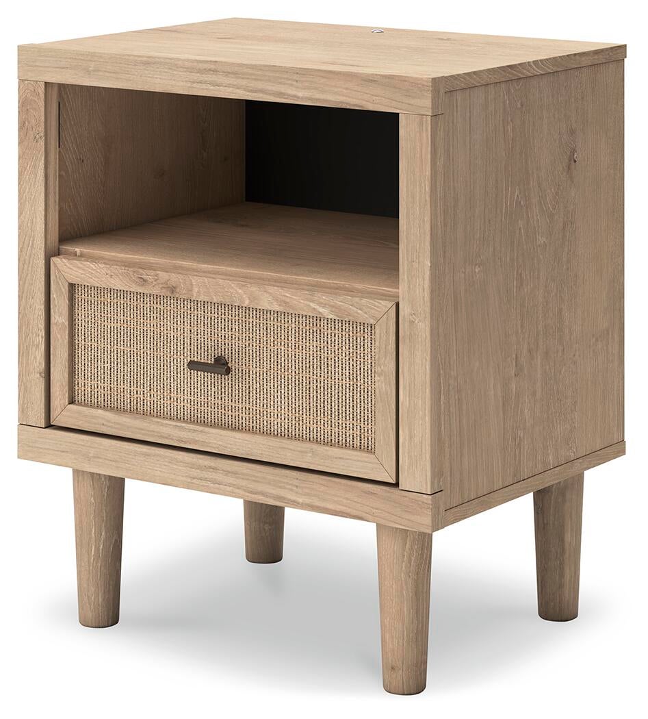 Cielden California King Upholstered Bed with Roll Slats, Dresser, Mirror, Chest and Nightstand