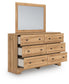 Aleaport Queen Panel Bed with Mirrored Dresser