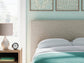 Cielden Full Upholstered Bed with Roll Slats, Dresser, Mirror and Nightstand