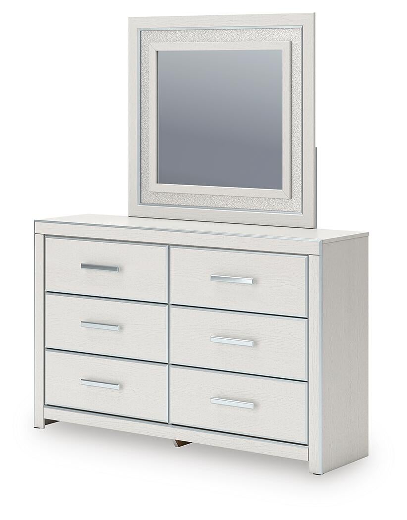 Zuraleus California King Upholstered Bed, Dresser and Mirror