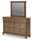 Rowlenstown California King Poster Bed with Mirrored Dresser
