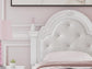 Kozlani Twin Upholstered Panel Bed, Dresser, Mirror and Nightstand