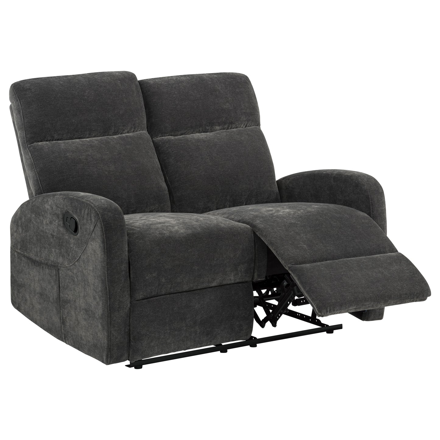 Hamilton Chenille Upholstered Manual Reclining Loveseat Charcoal Grey