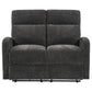 Hamilton Chenille Upholstered Manual Reclining Loveseat Charcoal Grey
