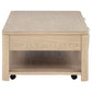 Marcelo Wood Coffee Table with 2 Drawers and Shelf Light Elm