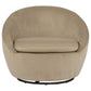 Myernick Velvet Upholstered Swivel Accent Chair Camel