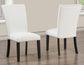 Artemis 5-Piece 70″ Rect White Marble Table, Black Finish w/4 White Vegan Leather Chairs