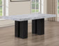 Artemis 70 inch Gray Marble Top Dining Table, Black Finish