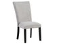 Artemis 5 Piece 70″ Rectangular Gray Marble Table, Black Finish with 4 Gray Chenille Chairs