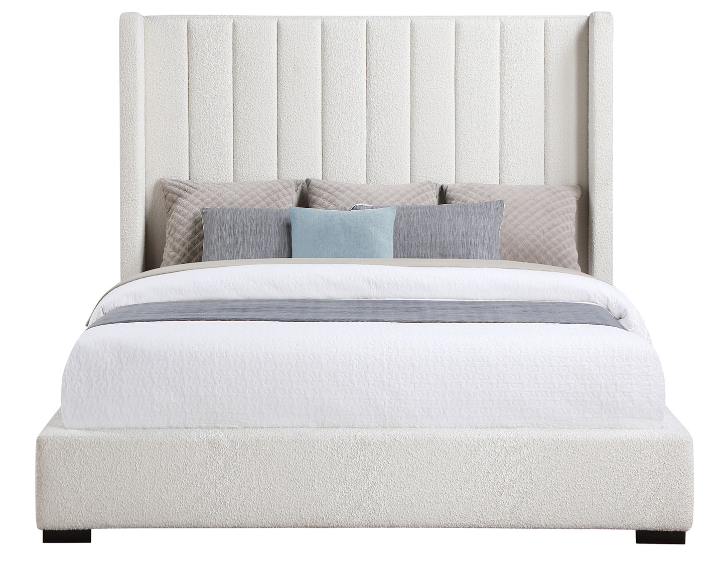 Pearson King Bed, Cream Velvet