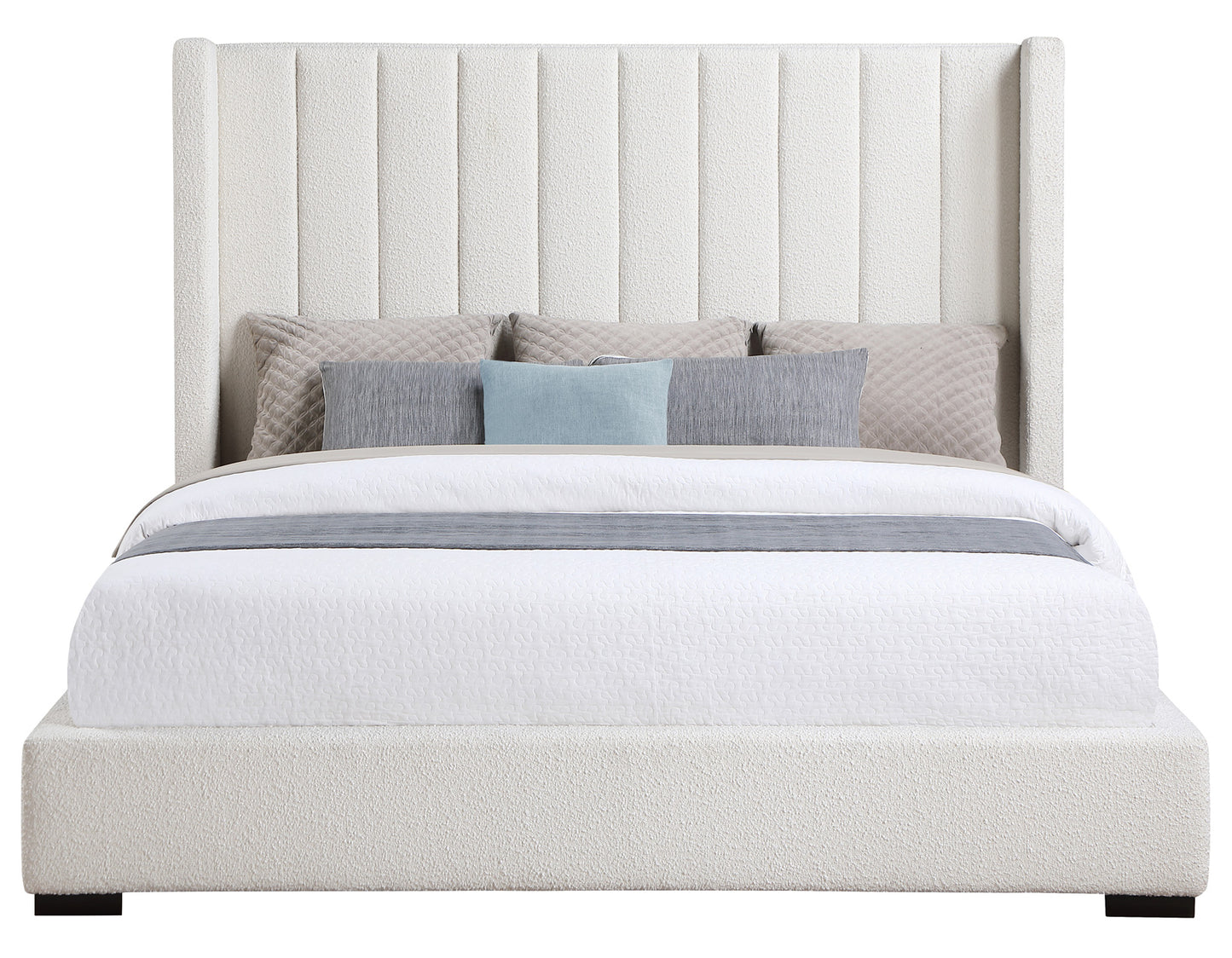 Pearson King Bed, Cream Velvet